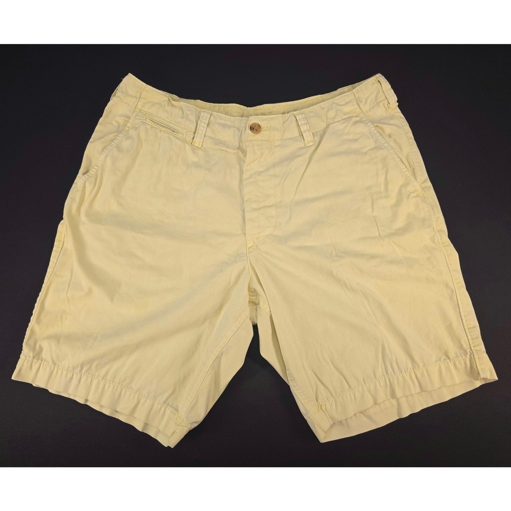 American Eagle Mens 33 Yellow Next Level Flex Chino Shorts Stretch Casual Summer